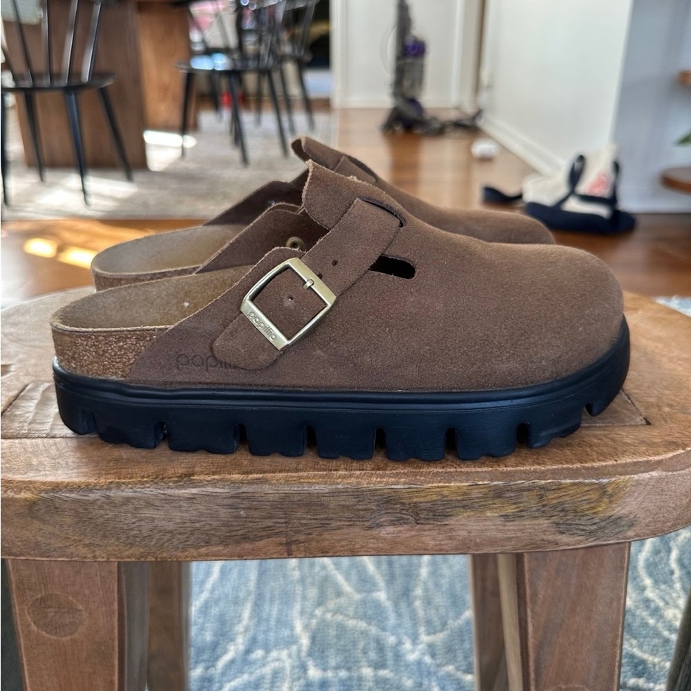 Papillio Brown and Black Loafers Slip-Ons with Comfort Design